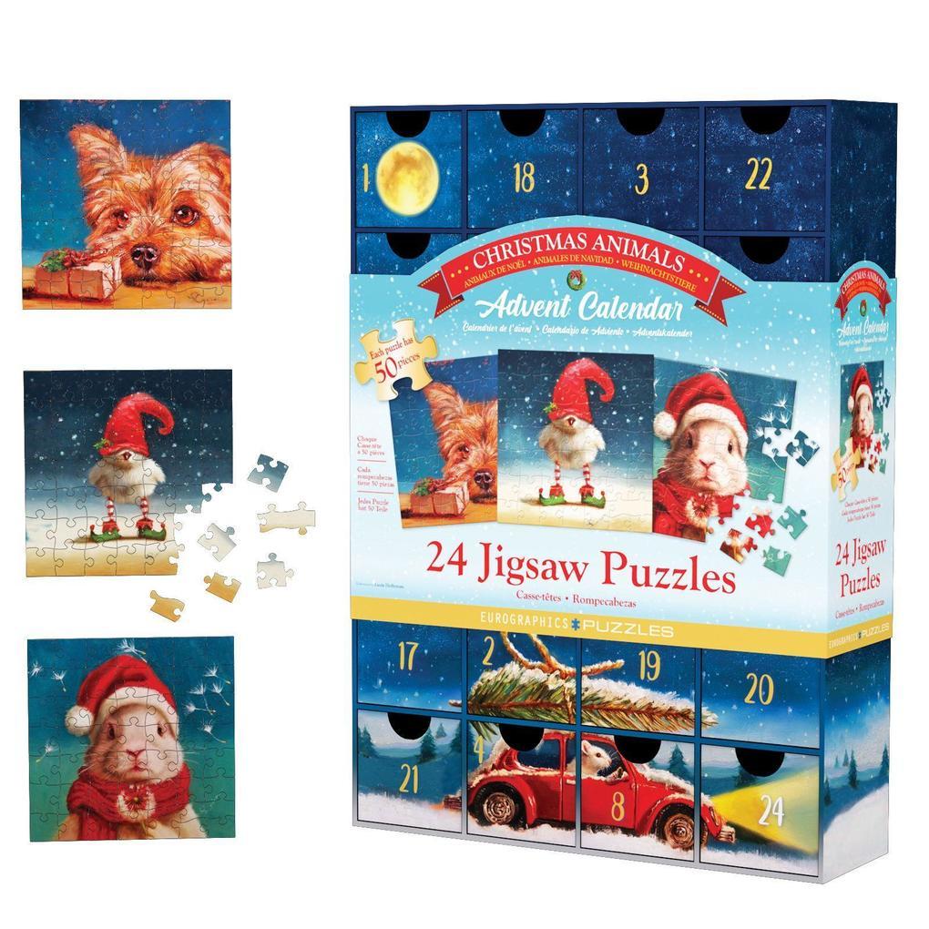Puzzle Adventskalender - Weihnachtstiere. 1200 Teile