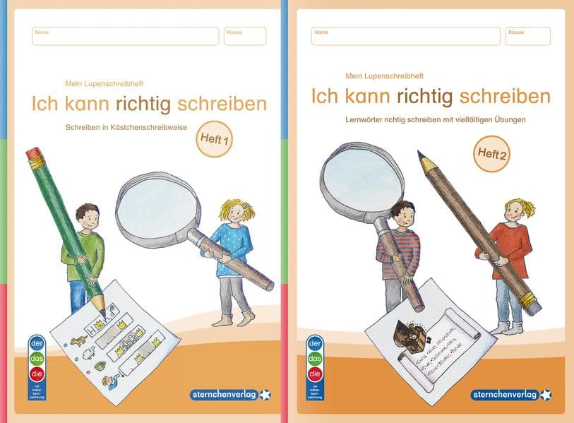 Mein Lupenschreibheft 1 und 2 - Ich kann richtig schreiben - Ausgabe mit Artikelkennzeichnung (DaZ)