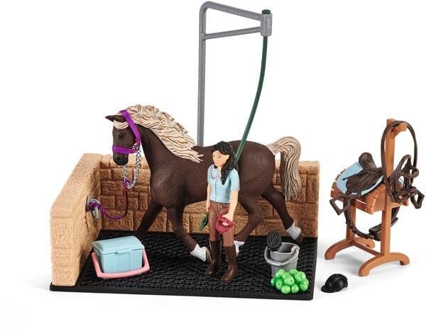 Schleich Horse Club 42438 - Waschplatz mit Emily & Luna, Spielset