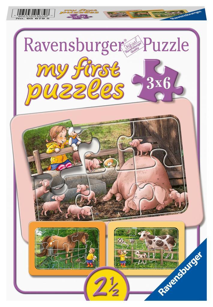 Ravensburger Kinderpuzzle - 05679 Lotta auf dem Bauernhof - My First Puzzle für Kinder ab 2,5 Jahren, mit 3x6 Teilen