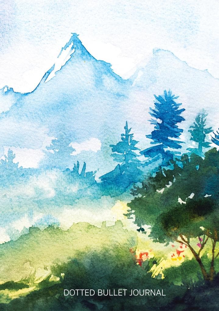 Watercolor Hillside - Dotted Bullet Journal