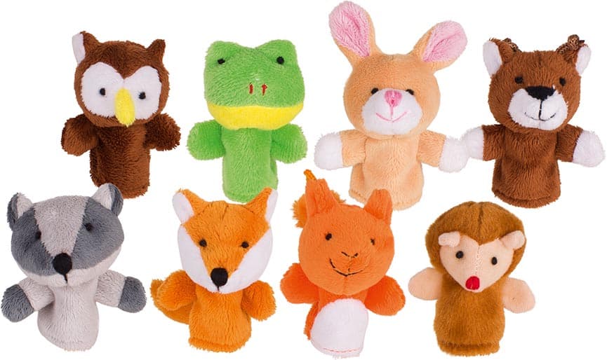 Goki 50962 - Fingerpuppenset Waldtiere, 8er Set