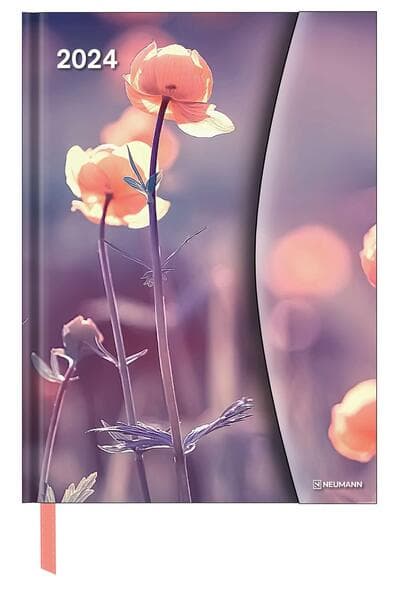 Flowers 2024 - Diary - Buchkalender - Taschenkalender - 16x22