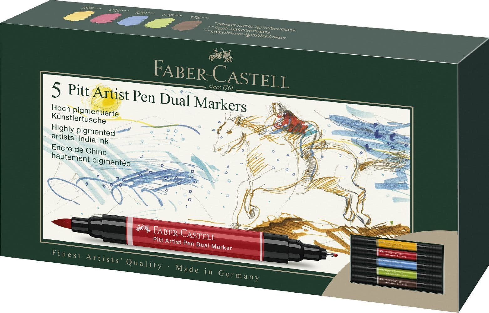 Faber-Castell Marker Tuschestift PAP Dual 5er Set