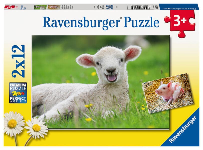 Ravensburger Kinderpuzzle - 05718 Unsere Bauernhoftiere - 2x12 Teile Puzzle für Kinder ab 3 Jahren