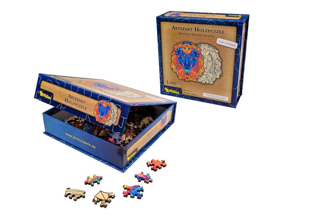 Philos 9085 - Artefakt Holzpuzzle 2in1 Löwe