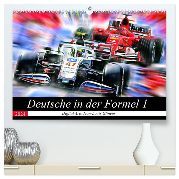 Deutsche in der Formel 1 (hochwertiger Premium Wandkalender 2024 DIN A2 quer), Kunstdruck in Hochgla