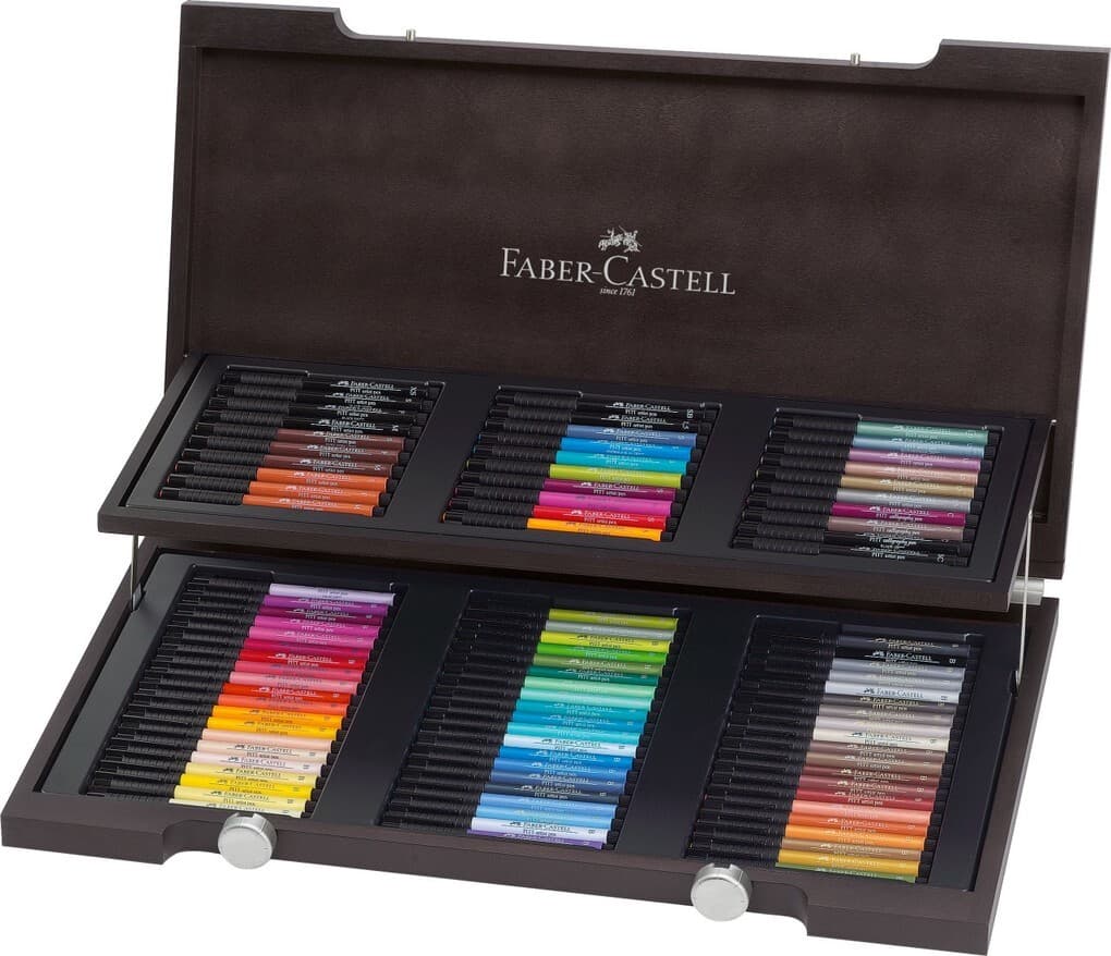 Faber-Castell Pitt Artist Pen, 90er Holzkoffer