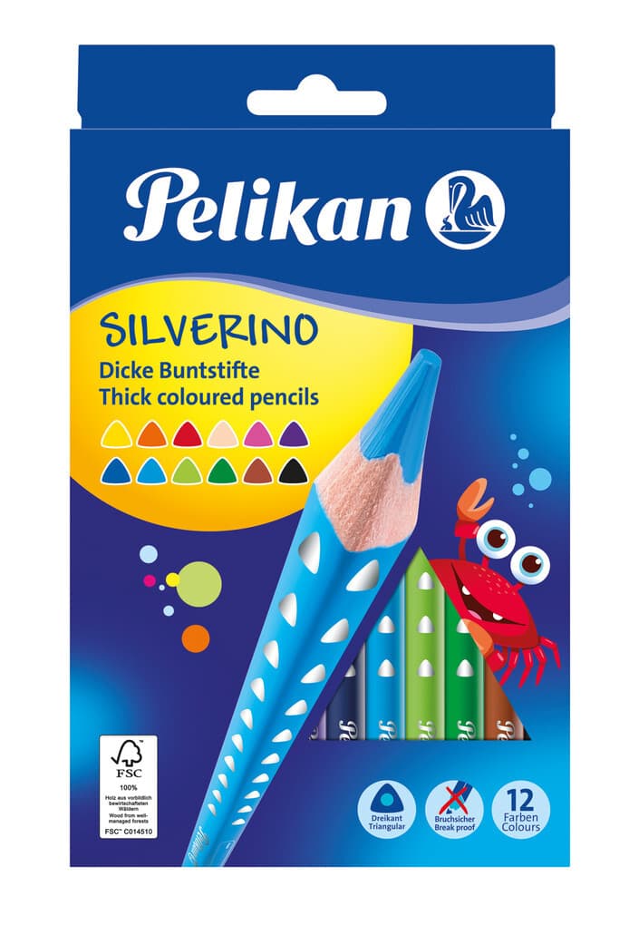 Pelikan Buntstifte SILVERINO dreieckig dick, 12er Set