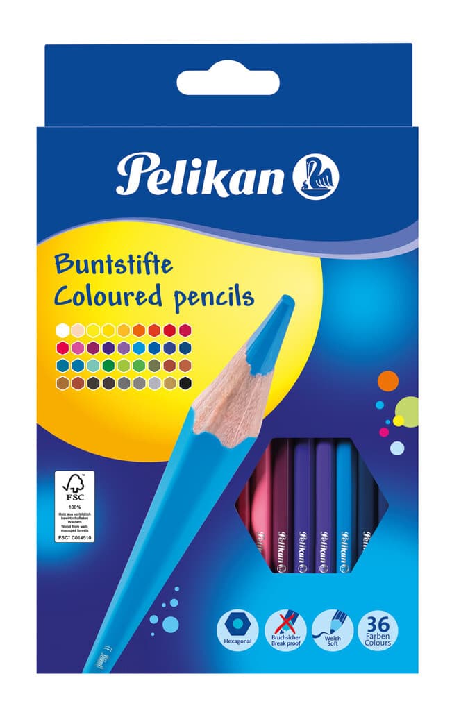 Pelikan Buntstifte sechseckig, 36er Set