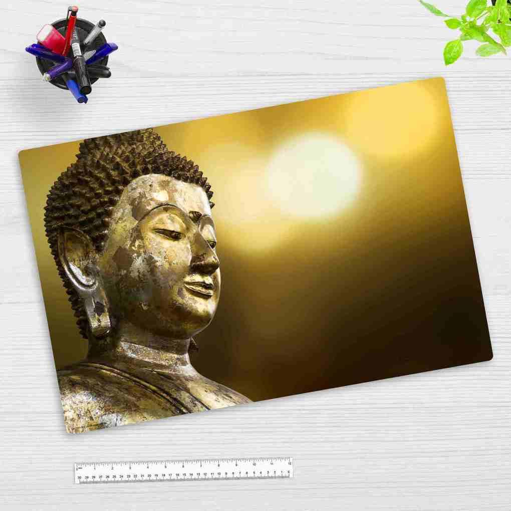 Cover-your-desk Schreibtischunterlage für Kinder und Erwachsene Goldener Buddha, aus hochwertigem Vinyl , 60 x 40 cm