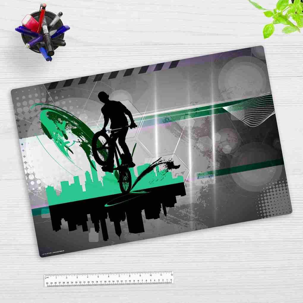 Cover-your-desk Schreibtischunterlage für Kinder und Erwachsene City Mountainbike, aus hochwertigem Vinyl , 60 x 40 cm