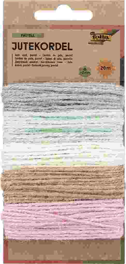 Folia Jutekordel, 20m, 5-farbig sortiert je 4m