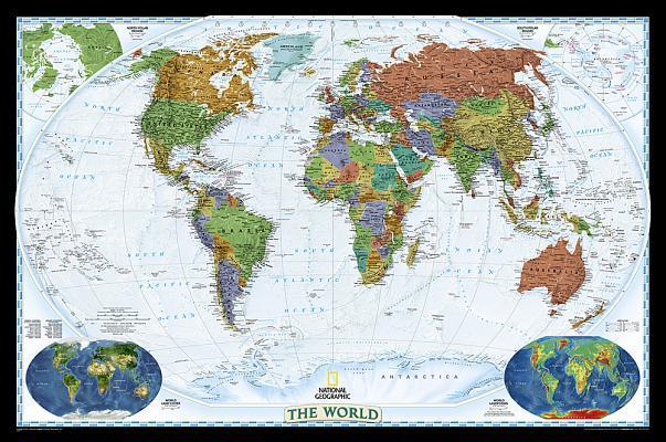 National Geographic World Wall Map - Decorator - Laminated (46 X 30.5 In)