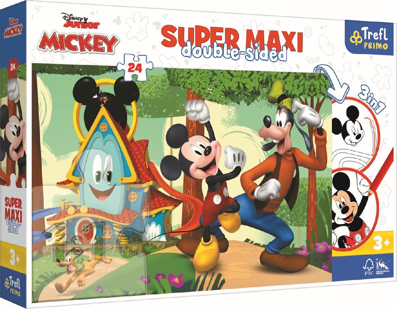 Primo Super Maxi Puzzle 24 Teile und Malvorlage Mickey Mouse