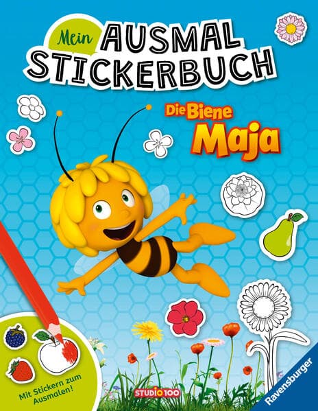 Mein Ausmalstickerbuch: Die Biene Maja