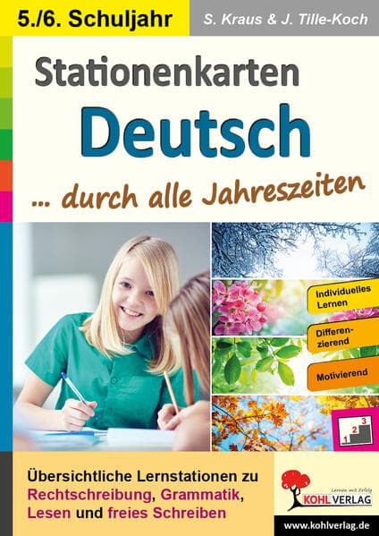 Stationenkarten Deutsch durch alle Jahreszeiten / Klasse 5-6