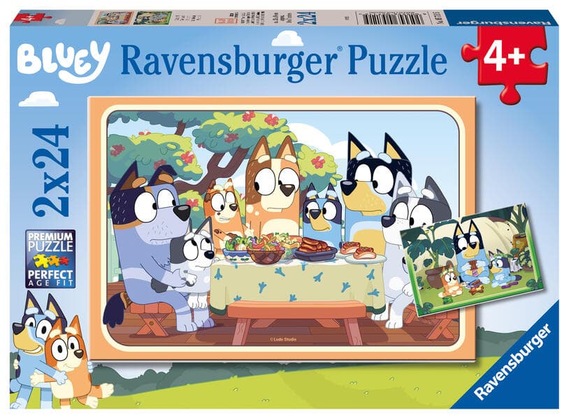 Children's puzzle 2x24 Teile - Bluey - Auf geht's!