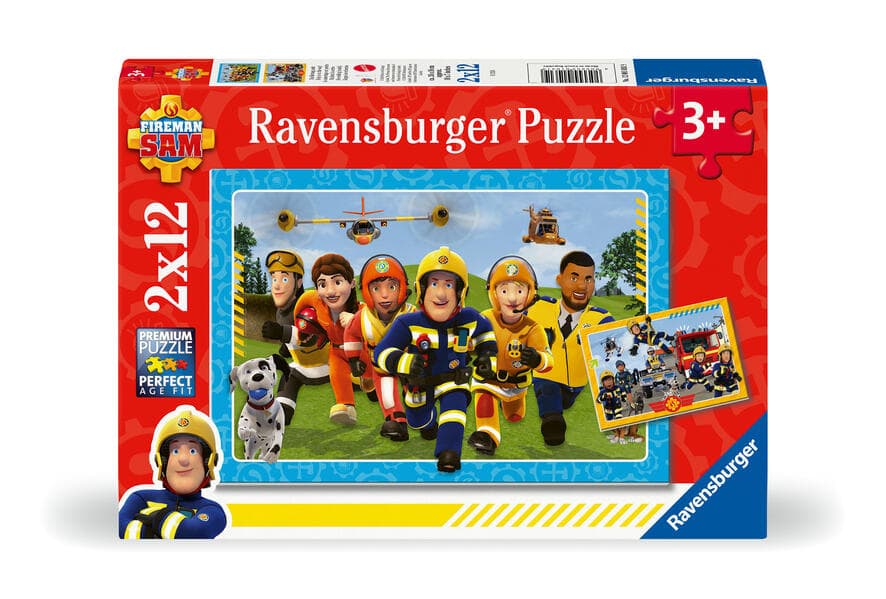 Children's puzzle 2x12 Teile - Feuerwehrmann Sam - Die Rettung naht