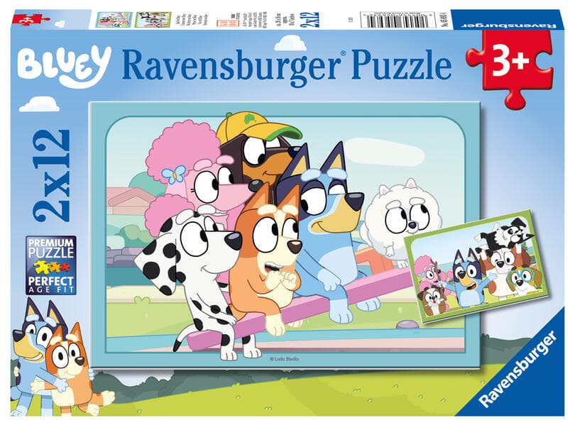 Kinderpuzzle 2x12 Teile - Spaß mit Bluey