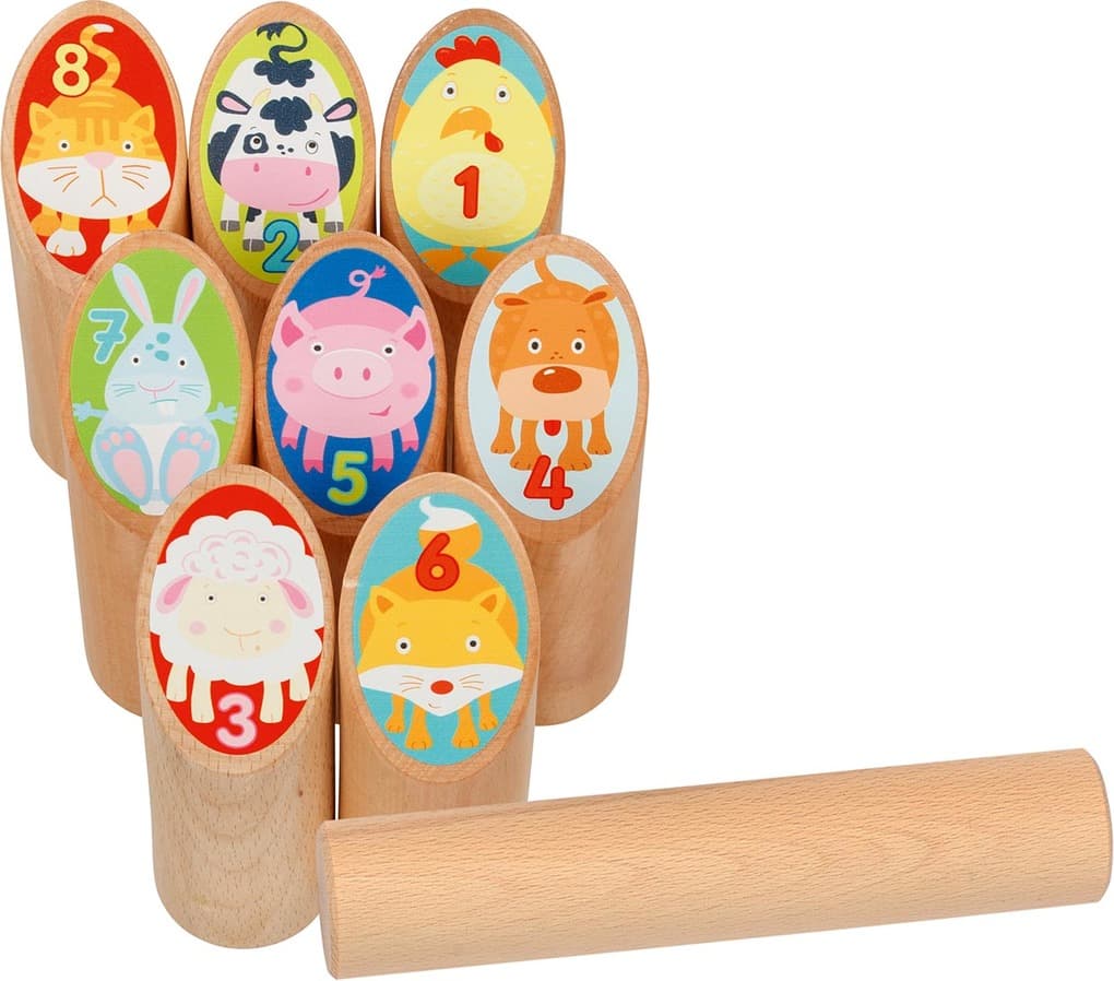 Goki 56648 - Wikingerspiel Tier Kubb, im Baumwollbeutel