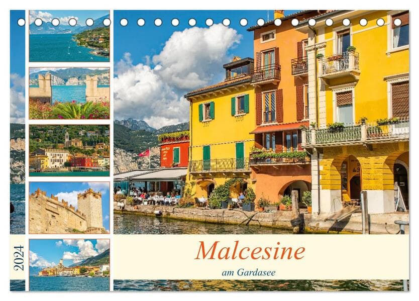 Malcesine am Gardasee (Tischkalender 2024 DIN A5 quer), CALVENDO Monatskalender