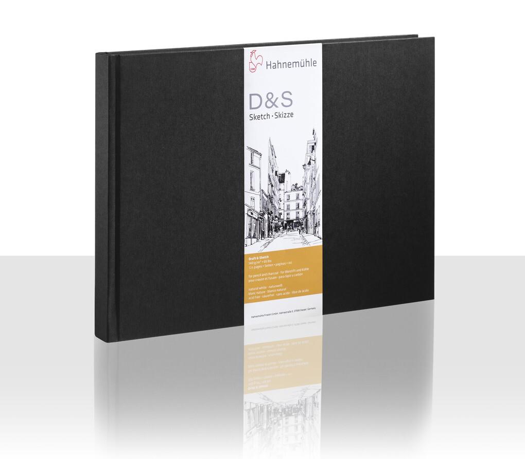 Hahnemühle Papier Skizzenbuch D&S, DIN A 6 Querformat, 140 g/m²