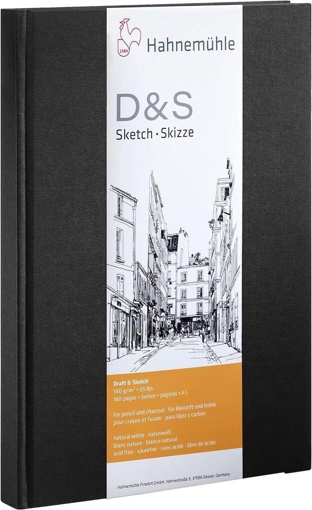 Hahnemühle Papier Skizzenbuch D&S, DIN A5 Hochformat, 140 g/m²