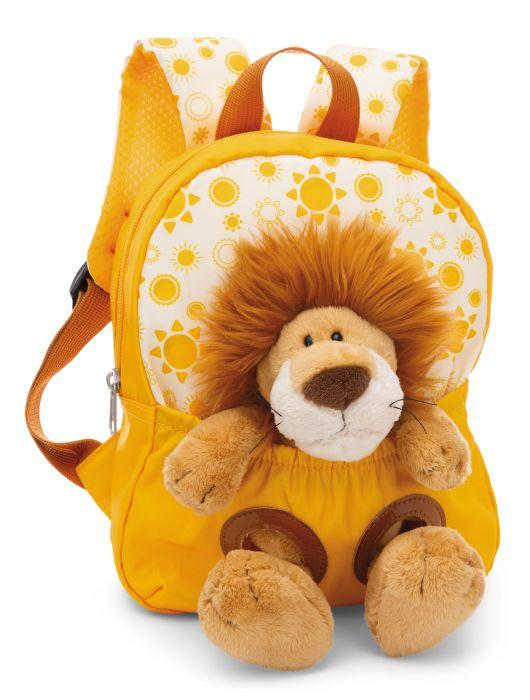 NICI - Travel Friends - Rucksack mit Plüschtier 21x26cm Löwe 25cm gelb