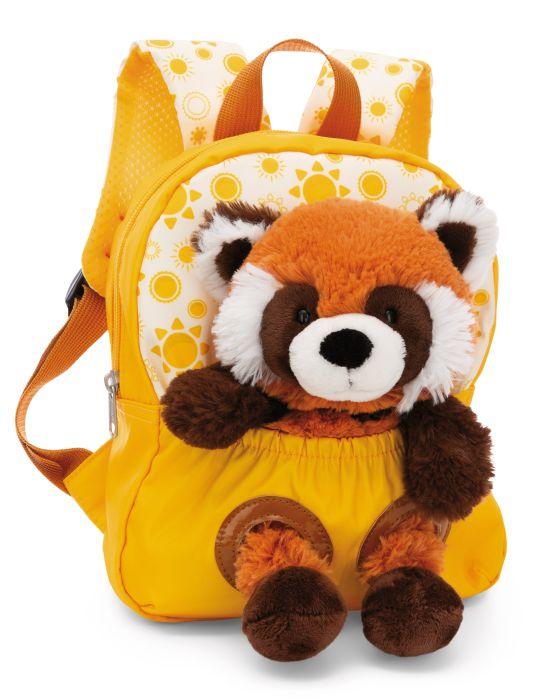 NICI - Travel Friends - Rucksack mit Plüschtier 21x26cm Roter Panda 25cm gelb