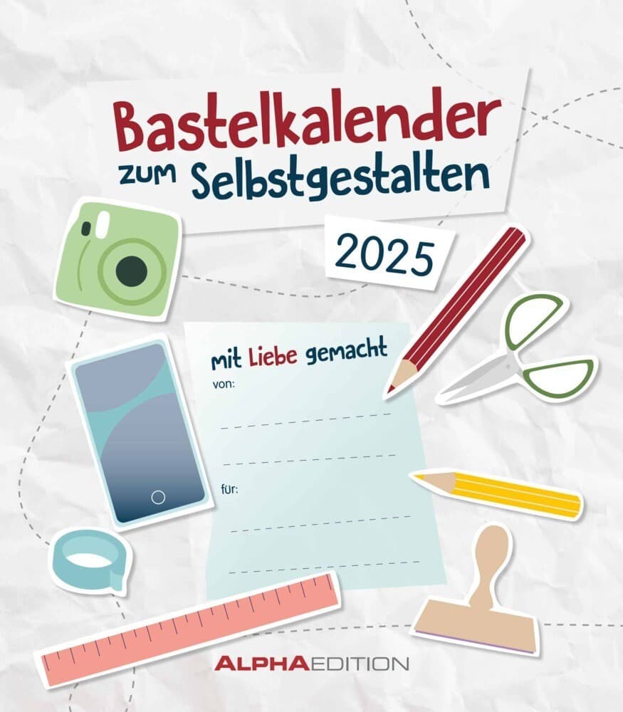 Do-it Yourself weiß 2025 - Bastelkalender - Wandkalender - DIY-Kalender - 21x24