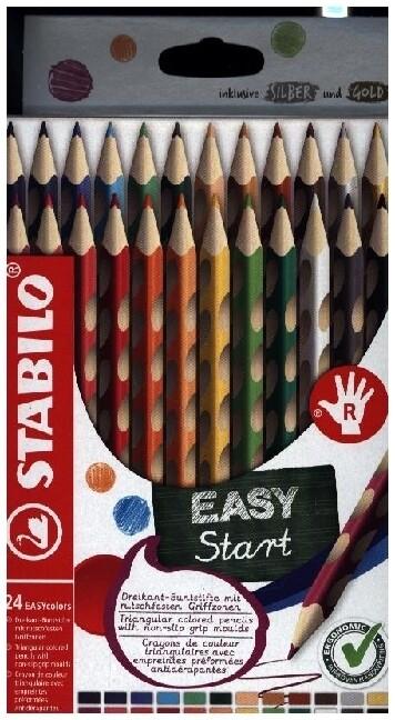 STABILO Buntstift Ergonomisch für Rechtshänder, EASYcolors, 24er Set