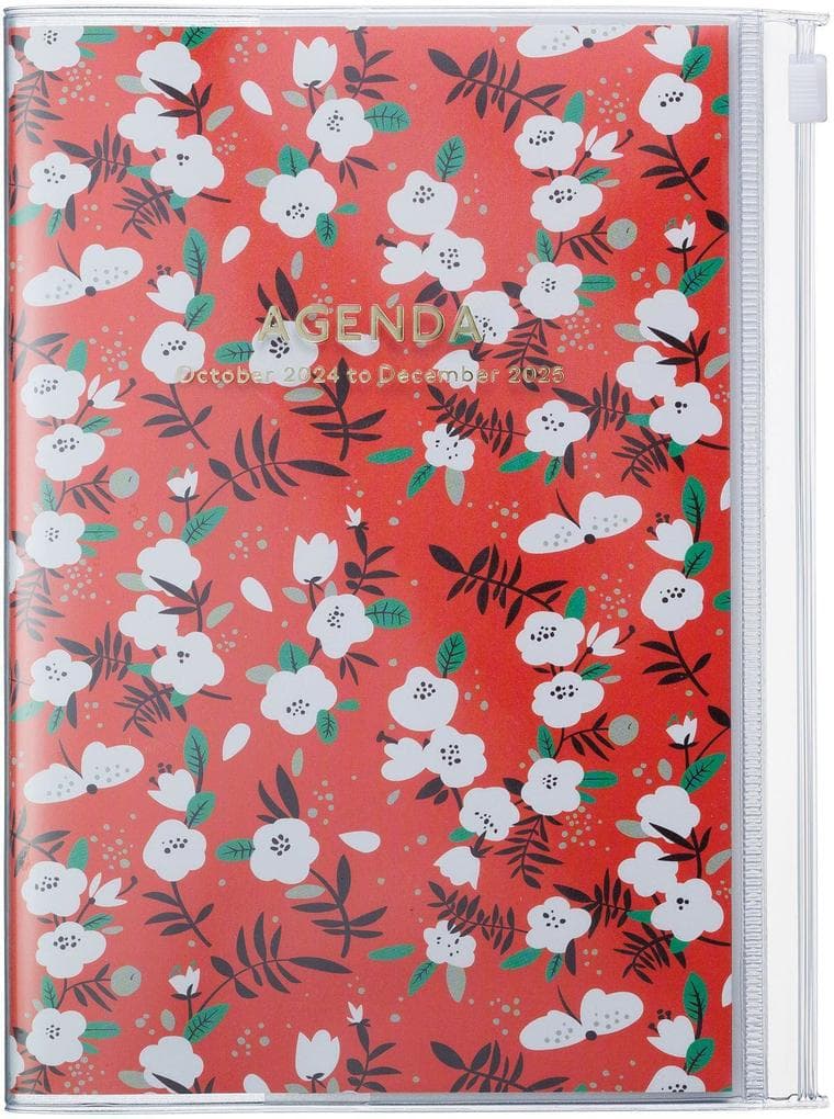 MARK'S 2024/2025 Taschenkalender B6 vertikal, Flower Pattern // Red