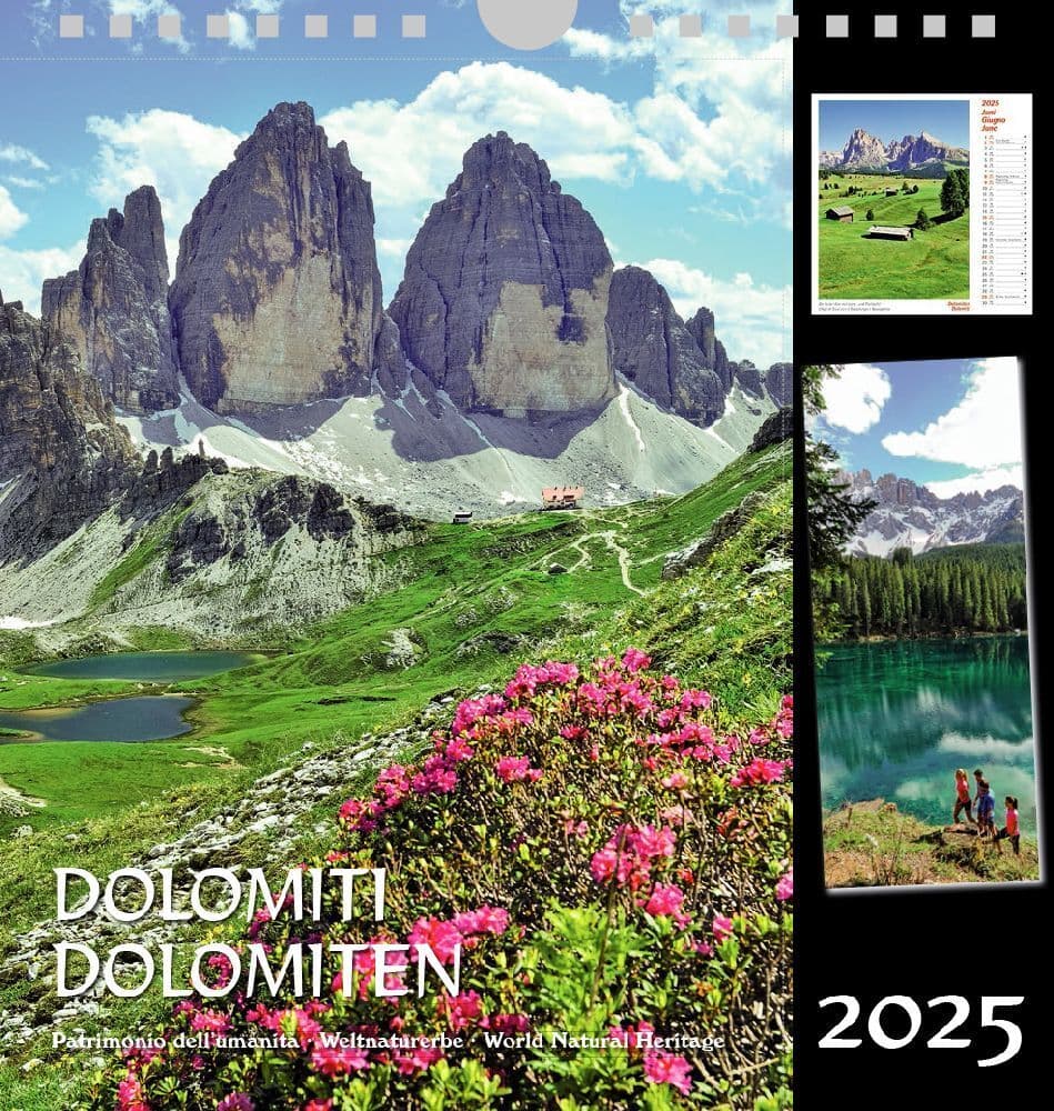 Dolomiten 2025, Postkartenkalender Hochformat