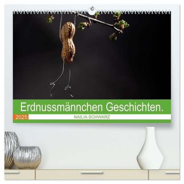 Erdnussmännchen Geschichten. (hochwertiger Premium Wandkalender 2025 DIN A2 quer), Kunstdruck in Hochglanz