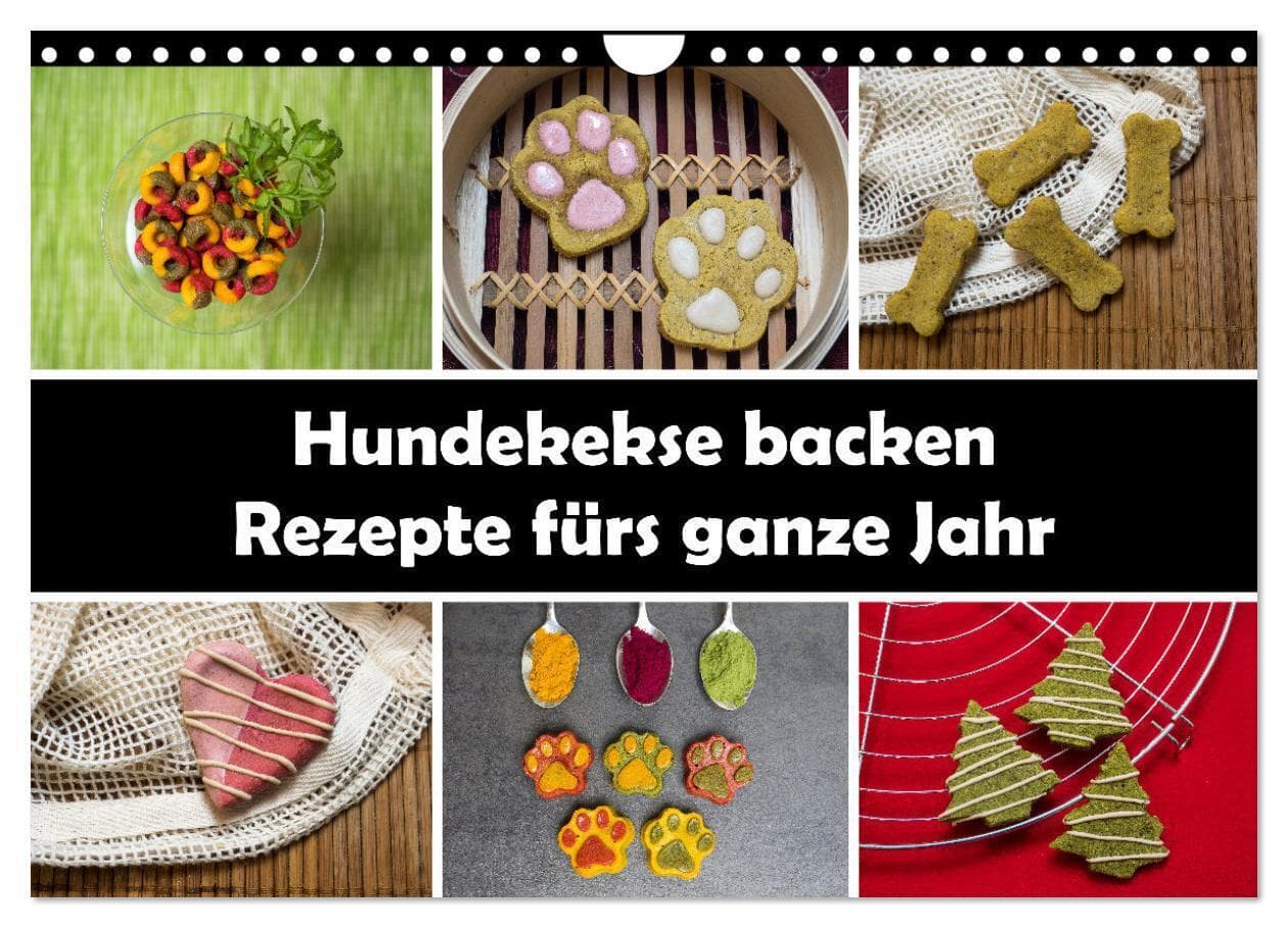 Hundekekse backen - Rezepte fürs ganze Jahr (Wandkalender 2025 DIN A4 quer), CALVENDO Monatskalender