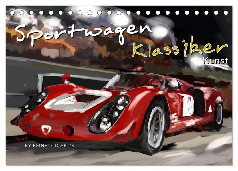 Sportwagen Klassiker Kunst (Tischkalender 2025 DIN A5 quer), CALVENDO Monatskalender