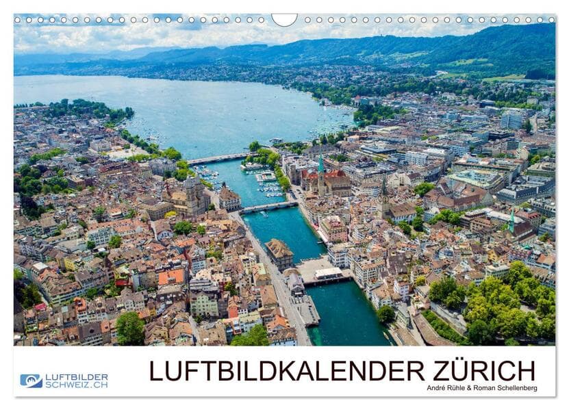 Luftbildkalender Zürich (Wandkalender 2025 DIN A3 quer), CALVENDO Monatskalender