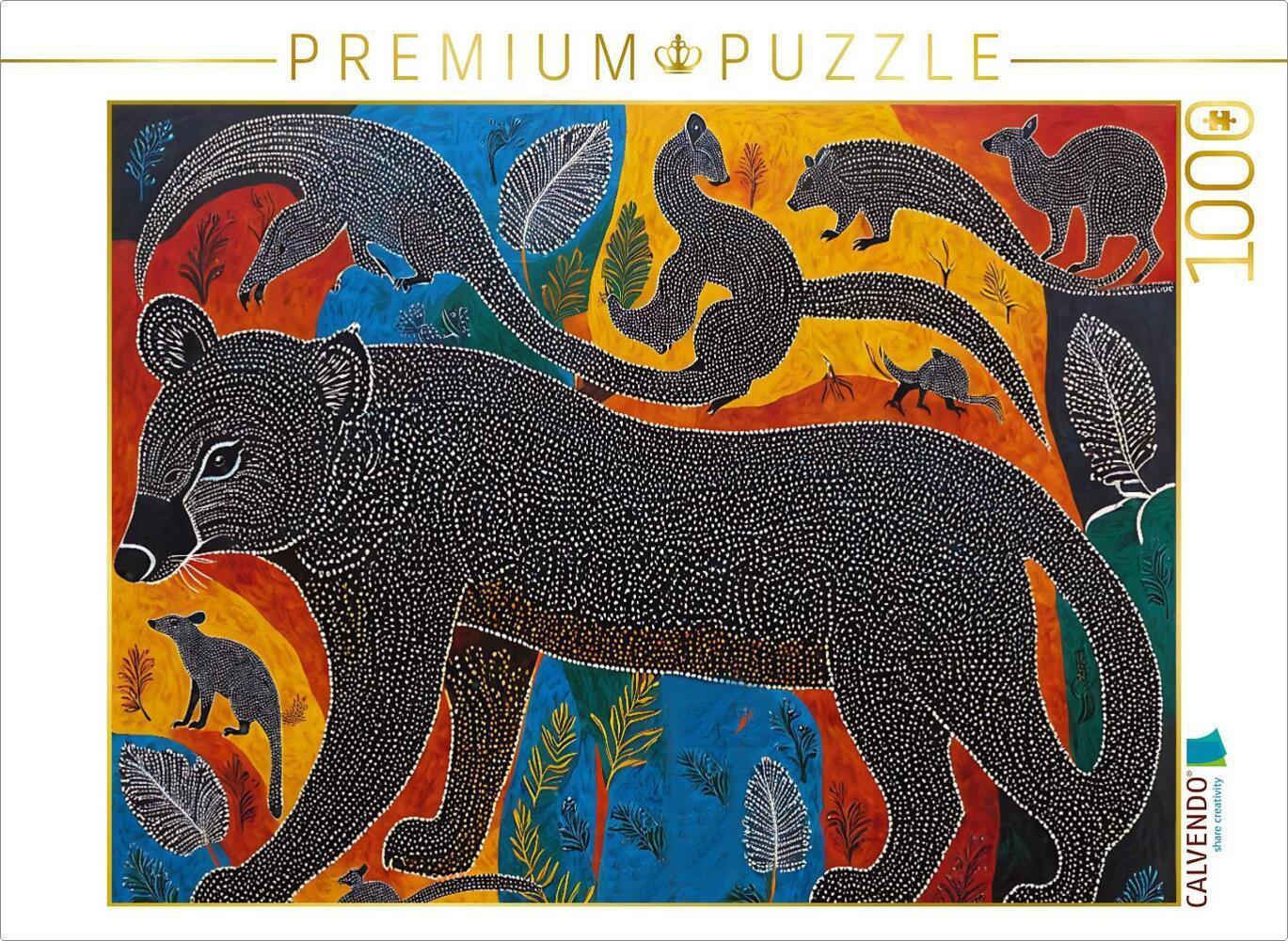 CALVENDO Puzzle Tiergeistwesen umkreisen Lebenskraft | 1000 Teile Lege-Größe 64x48cm Foto-Puzzle für