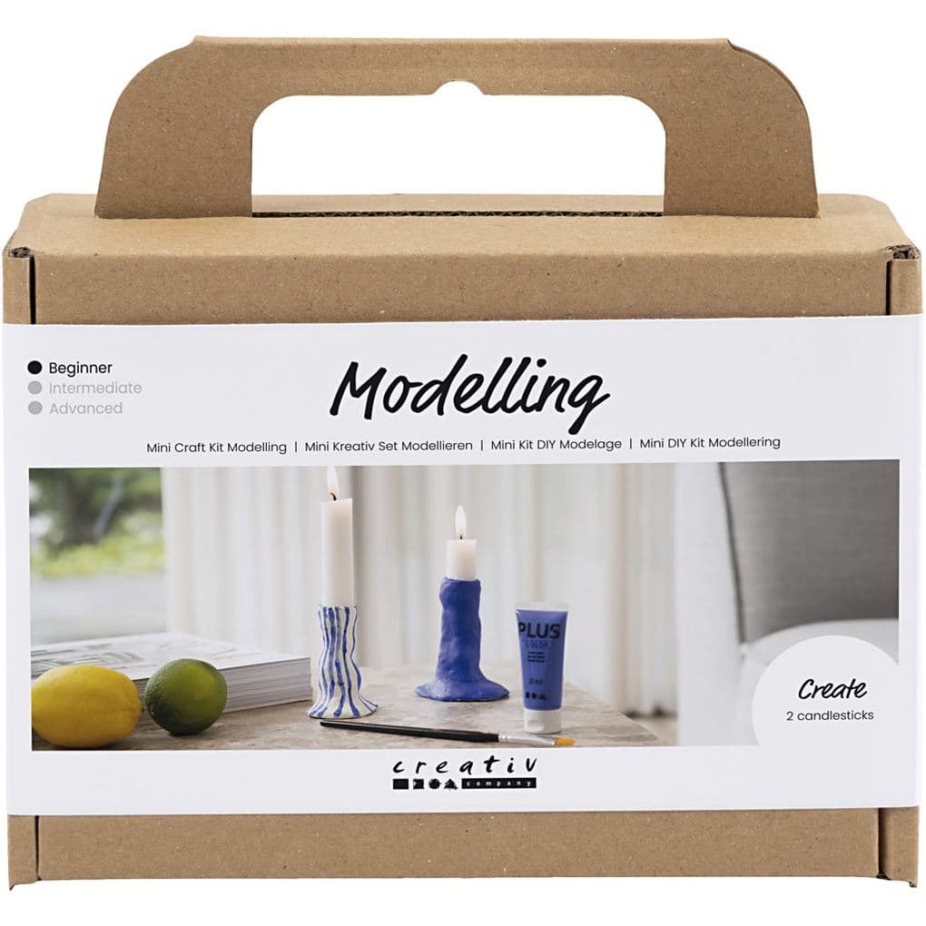 Creativ Company DIY Sets Modellieren Mini Kreativ Set Modellieren, Ultramarinblau, Kerzenhalter, Kreativ Box