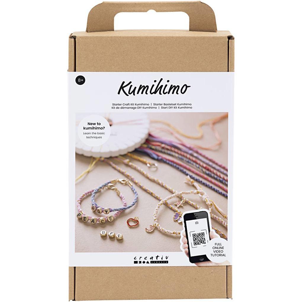 Creativ Company DIY Sets Macramé Starter Kreativ Set Kumihimo, Freundschaftsarmband, Kreativ Box