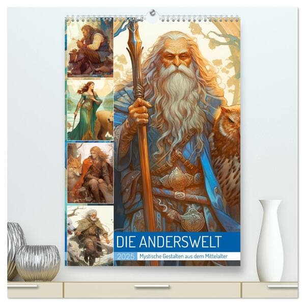 Die Anderswelt. Mystische Gestalten aus dem Mittelalter (hochwertiger Premium Wandkalender 2025 DIN A2 hoch), Kunstdruck in Hochglanz