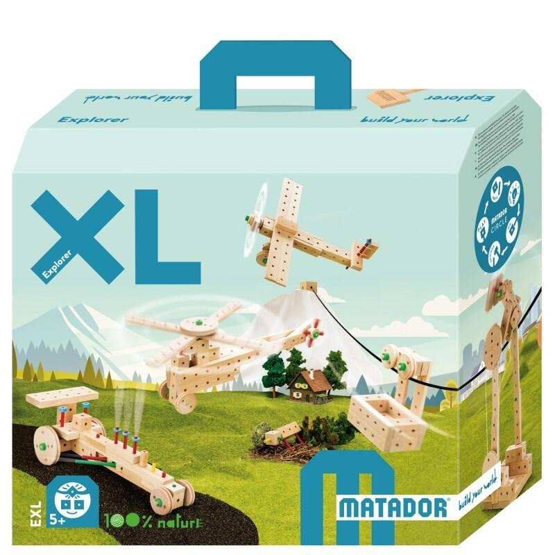 MATADOR 11151 - Explorer EXL, Baukasten, Holz, 902 Teile, Konstruktionsbaukasten, ab 5 Jahren, Spielend lernen!