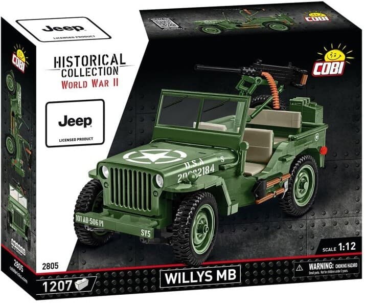 COBI Historical Collection 2805 - Willys MB, Jeep, WWII, 1:12 Bausatz, 1207 Klemmbausteine