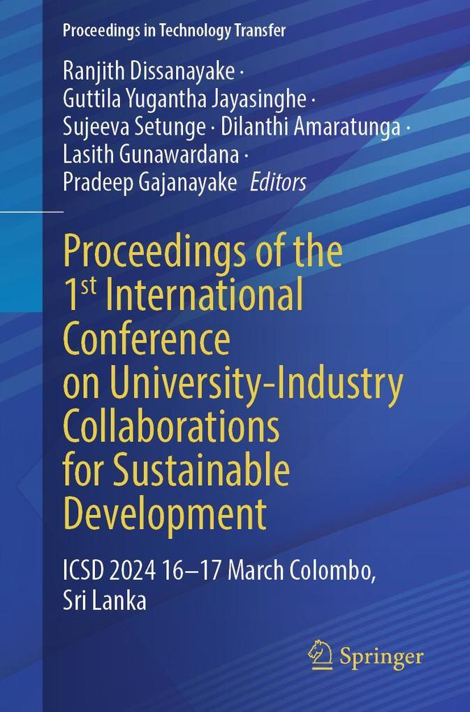 Proceedings of the 1st International Conference on University-Industry Collaborations for Sustainable Development