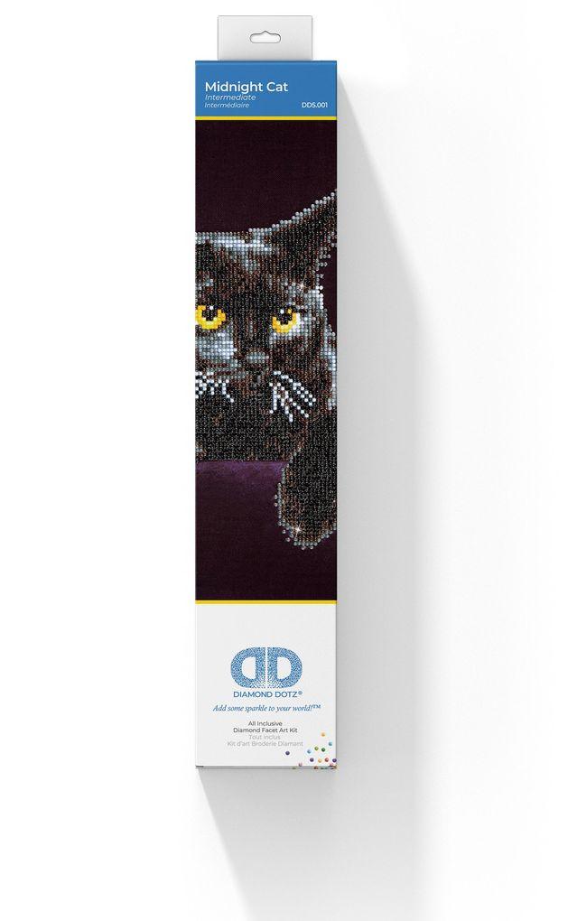 Diamond Dotz - Original Diamond Painting - Katze Midnight Cat 28 x 35,5 cm