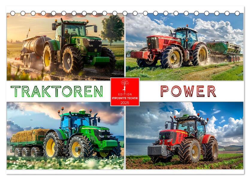 Traktoren Power (Tischkalender 2025 DIN A5 quer), CALVENDO Monatskalender