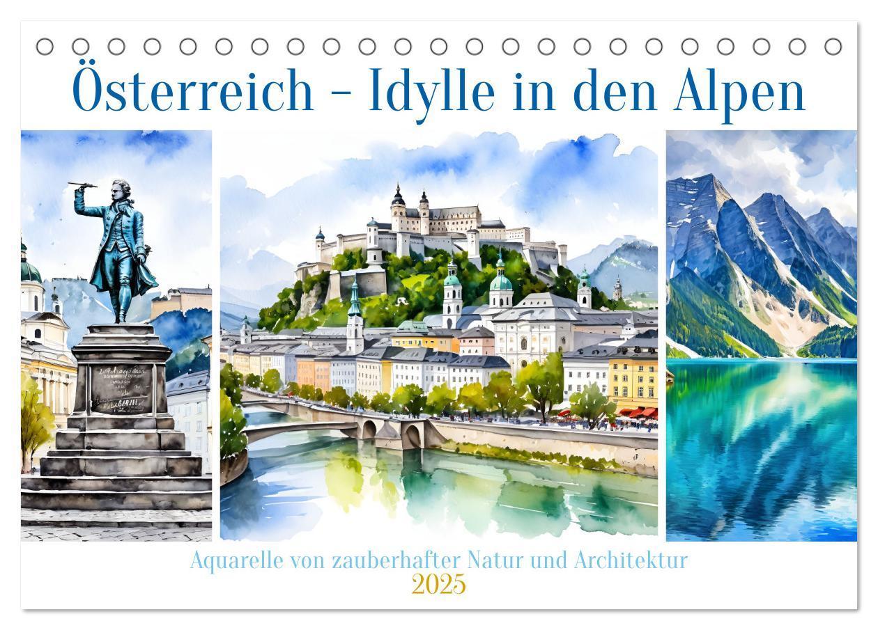 Österreich - Idylle in den Alpen (Tischkalender 2025 DIN A5 quer), CALVENDO Monatskalender