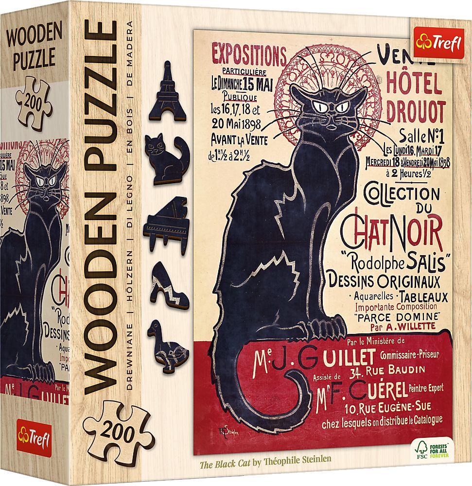 Trefl - Holzpuzzle 200 - Die schwarze Katze