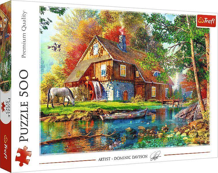 Puzzle 500 Ferienhaus am Fluss